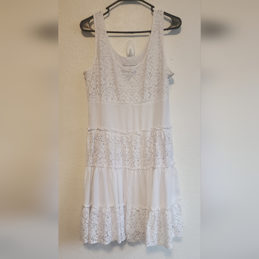 White Lace Tiered Dress